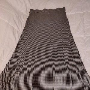 Adam Levine Striped Maxi Skirt With a Slit